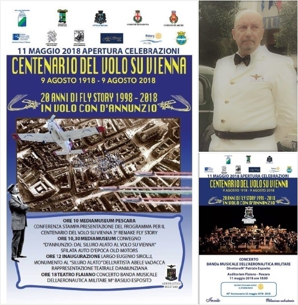 APERTURA CELEBRAZIONI CENTENARIO DEL VOLO SU VIENNA - Pescara Maggio 2018 - Pier Luigi Guerrieri